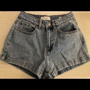 Pacsun, 24” waist, light washed “mom” denim shorts